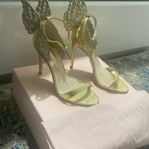 Sophia Webster Gold Butterfly Heels